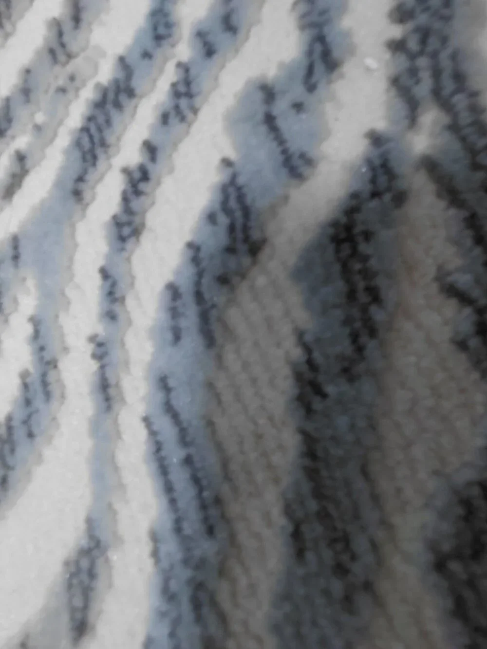 Zebra Stripe Animal Print Machine Washable Grey & Ivory Area Rug Set of 2